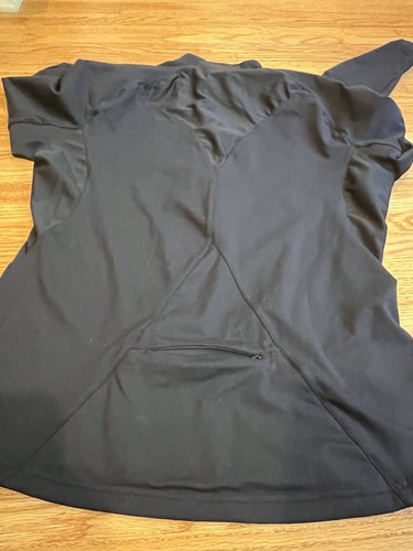 Levelwear Cambria Top Womans Sz L Black Quarter Zip Running Back Pocket Pullover - Picture 12 of 16