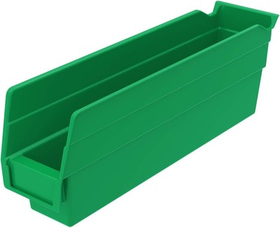 Akro-Mils 30110 Plastic Nesting Shelf Bin Box 12-Inch x 3-Inch x 4-Inch Green 24
