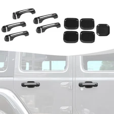 Carbon Side Door Tailgate Handle Cover Trim Accessories For Jeep Wrangler JL 18+