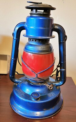 Antique Contractors Dietz Little Wizard No 1 Lantern Red Lamp | eBay