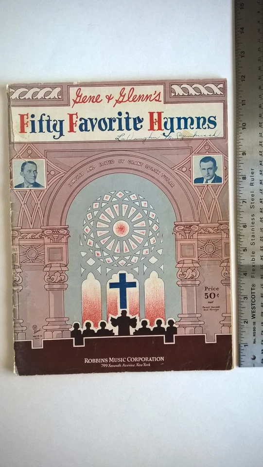 Gene & Glenns Fifty Favorite Hymns Songbook 1933 American Religious Church Music - Image 2 of 4