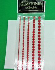 Paper Studio 863241 Gemstones Stickers, Red, Round, Size Assortment - See Below