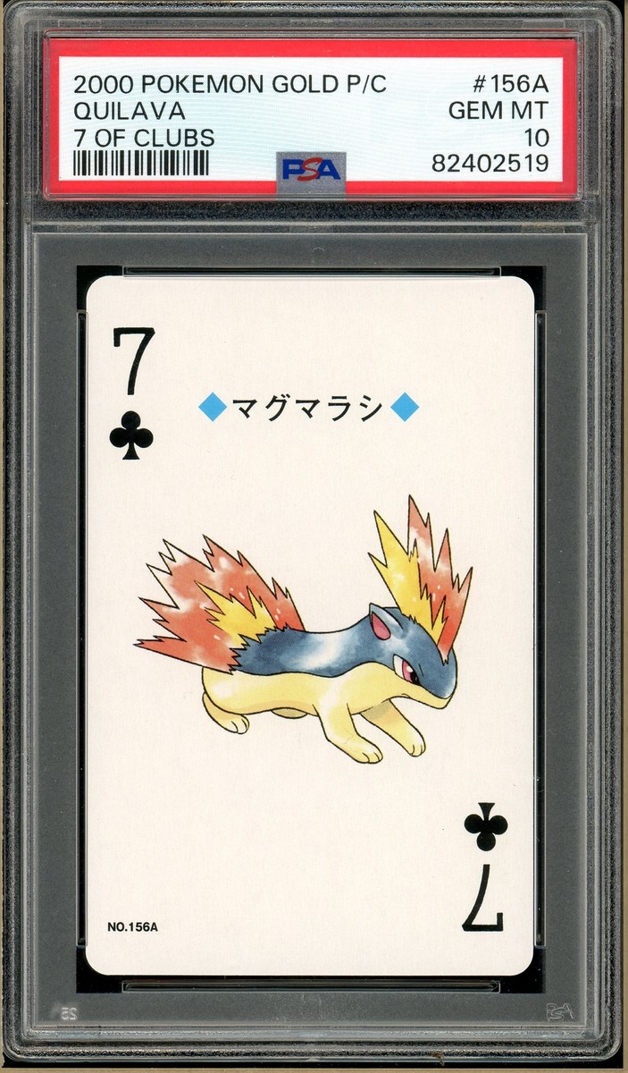 Pokémon - Quilava 7 of Clubs, Gold Ho-oh Back Poker Deck