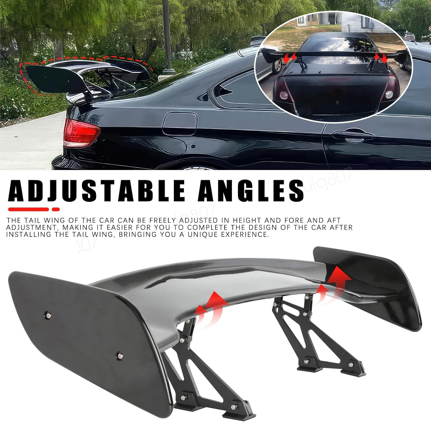 47" Rear Car Spoiler Wing Racing GT Style Glossy Black For Audi R8 Convertible