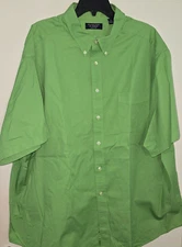 😃Roundtree & Yorke EASY CARE Short Sleeve Men Button Front Shirt 3XL NWOT NEW