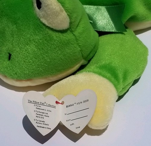 1996 Ty Inc.THE PILLOW PALS COLLECTION FROG "RIBBIT" WITH TAGS Style 3009 - Picture 6 of 12