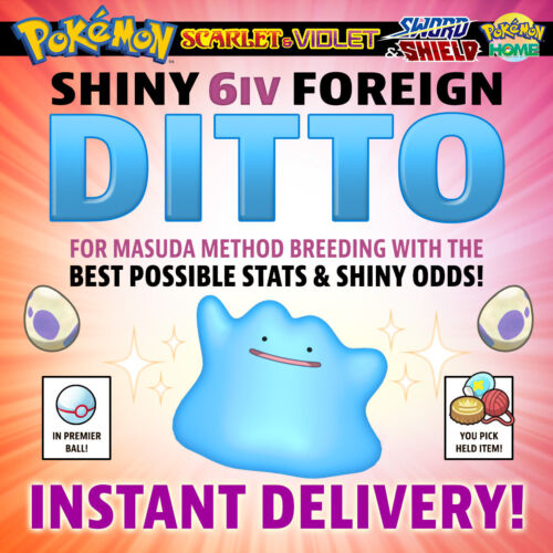 DITTO SHINY 6IV Japanese Masuda Method JPN // Pokemon 