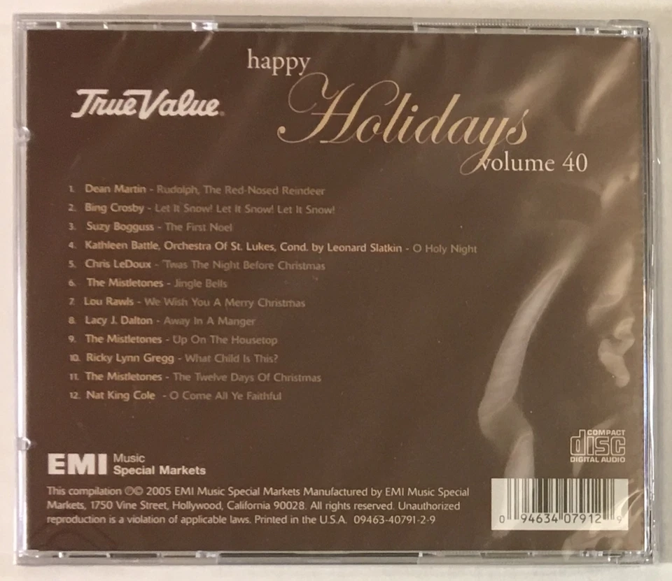 True Value Happy Holidays Vol 40 Christmas Music Compilation CD Cole Crosby NEW - Image 2 of 2