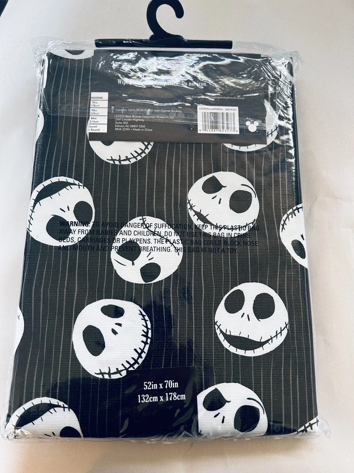 Nightmare Before Christmas PEVA Tablecloth Disney Jack Skellington 52" x 70" New - Image 4 of 4