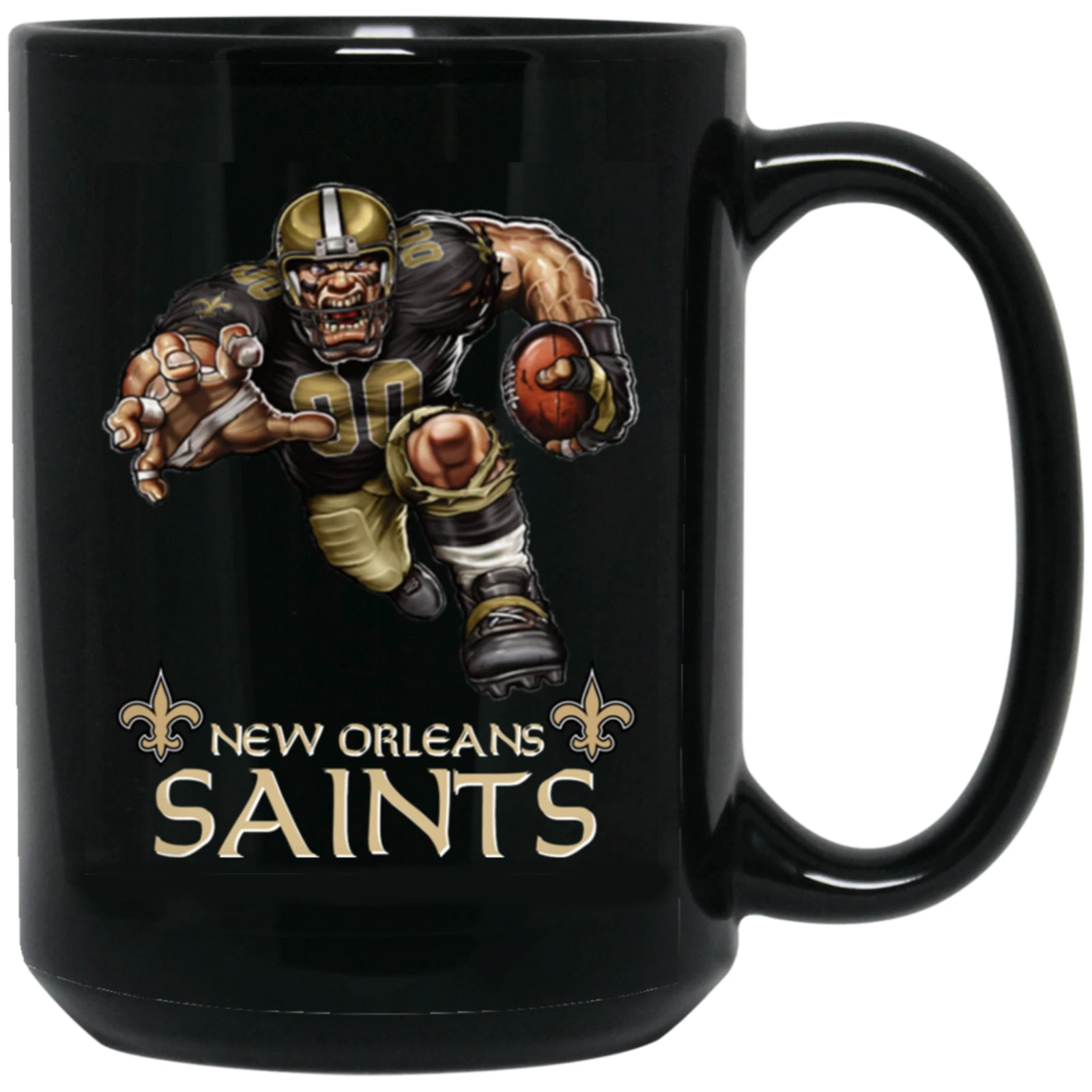 New Orleans Saints Logo Player Black Ceramic Coffee Mug Cup