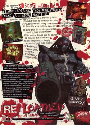 Re Loaded Playstation 1 PS1 PSX PC 1996 Promo Ad Wall Art Print Poster Glossy B