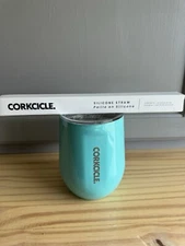 CORKCICLE  New Blue Mermaid  Insulated Stemless Wine Tumblerwith SILICONE STRAW