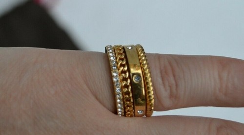 KATE SPADE NEW YORK NEW AUTH Women Infinity and Beyond Hinged Gold Stack Ring 5 - Picture 7 of 10