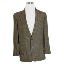 Vito Rufolo Men  s 41L Black Gold Silk Wool 2 Button Notch Blazer Italy EUC 