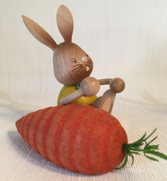 Stupsi Hase Mit MöHre, Kuhnert 52206, SammlerstüCk, Echt Erzgebirge, Ostern-image