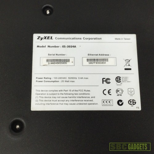 ZyXEL Dimension ES-2024 24-Ports External Switch Comes W/Power Adapter - Picture 4 of 4
