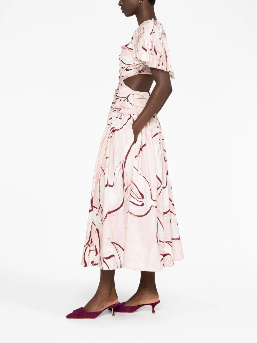 AJE Marianne Ruched Midi Dress Size US4 / AU8 Orig. $695 NEW