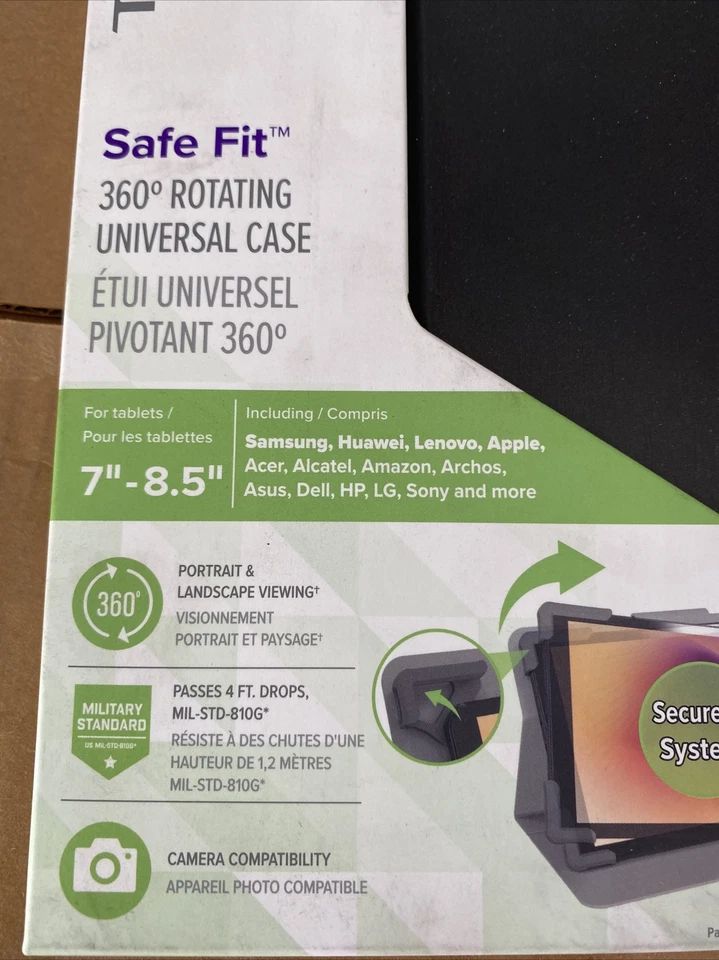 Estuche Universal Giratorio Targus Negro SafeFit 7 - 8.5" - Negro Modelo THZ78 Foto 2 de 2