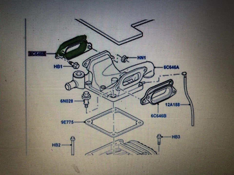 OEM LAND ROVER SUPERCARGADOR 2x JUNTA DE JUNTA DE ADMISIÓN DE AIRE MOTOR. 06-09 4628214  Foto 3 de 4