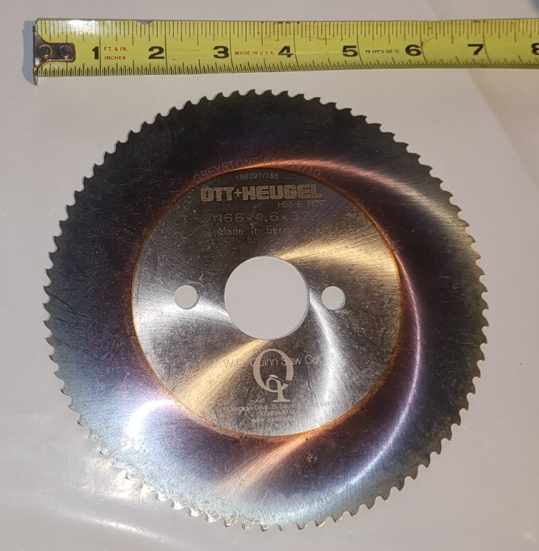 OTT+HEUGEL HSS Saw Blade - HSS-E TiCN - 80C 17/10 - 166x1.5x32