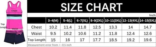 Girls Swimsuit 2 PC Boyshort & Tankini, 12-13 Years Tag Sz 4XL, Blue Colorblock - Picture 3 of 3