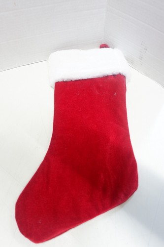 MONOGRAM INITIAL "G" CHRISTMAS STOCKING LARGE FLUFFY & RED + WHITE TRIM 20” NWT - Picture 2 of 3