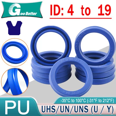 GOO BETTER U-cup Hydraulic Ram Seal Y Seal Rod & Piston Working Cylinder 4/6/8/9/10-18mm ID