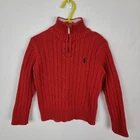 Ralph Lauren Knit Jumper Red Quarter Zip Kids Size 4