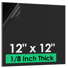 ABS Plastic Sheet 1/8 Inch Thick - 12" X 12", Black Rigid Thermoplastic Board, D
