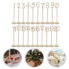 1 Set Wooden Table Numbers Seating Cards for Wedding Party Decoration (Beige)