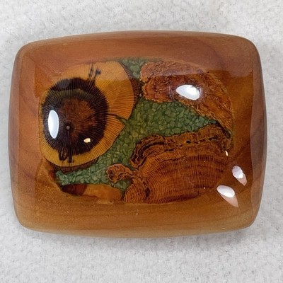 VINTAGE WOOD TURQUOISE BELT BUCKLE LACQUER INLAID WESTERN ARTISAN HANDCRAFTED