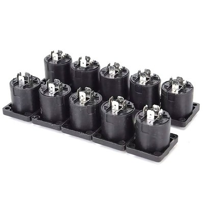 10* Speakon 4 Pin Female jack Compatible Audio Cable Panel Socket Connector