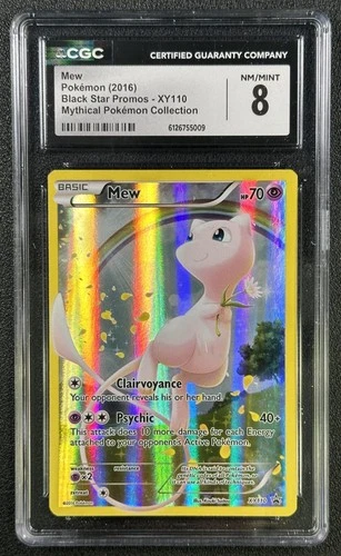 MEW CGC 8 2016 POKEMON XY BLACK STAR PROMOS #XY110 MYTHICAL COLL 009