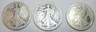 1916 S, 16 D, & 16 P * 3 SILVER WALKING LIBERTY HALF DOLLARS * As Seen FREE SHIP