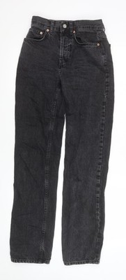 Asos Damen schwarz gerade hoher Bund Jeans Größe 8 normal 100 % Baumwolle