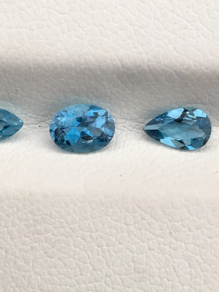 Piedra preciosa de corte perfecto aguamarina santa maria sin calefacción 4 piezas 1,10 quilates Foto 4 de 4