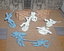 Lot Of 8   1/32 Alamo  Paragon  Mexican Infantry Custom Casualties # 1333