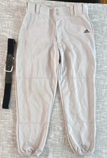 adidas Men’s Unisex Gray Baseball Pants Size L with adidas stretch Black Belt
