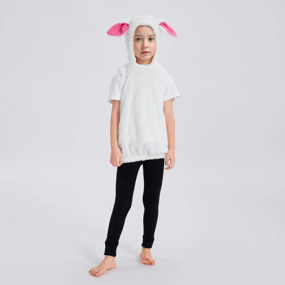 Disfraz de animal para niños unisex polar chaleco con capucha lindo disfraz de oveja Navidad Ou... Foto 3 de 4