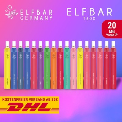 ELFBAR T600 E-Zigarette ELF BAR E-Shisha mit Filter - 20mg Nikotin - Alle Sorten
