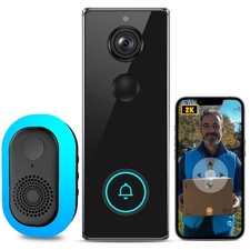 2K Wireless Video Doorbell Camera, No Monthly Fee, Head-to-Toe View, Night Vi...