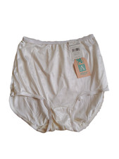 VINTAGE ADONNA JC PENNEY WHITE NYLON PANTIES HIGH WAIST BRIEF USA SIZE 7 TAGS