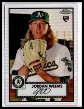 Jordan Weems 2021 Topps Chrome Platinum Anniversary #139 RC Rookie Athletics