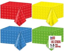 4PCS Building Blocks Party Tablecloth Building Blocks Theme Birthday Party