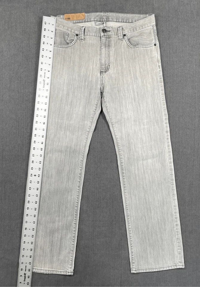 Pantalones de mezclilla Vans de pierna recta para hombre 32x29 gris lavado ácido estilo patinador ropa de calle Foto 3 de 4