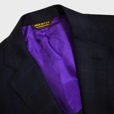 Current Southwick X Epaulet Sport Coat 38R Blue Windowpane Dual Vent 3 Button