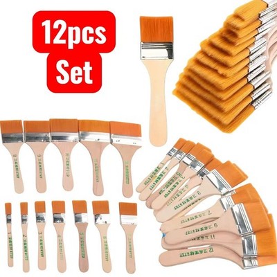 12 Stück Künstler Nylon Pinsel Set für Acryl Öl Aquarell Kunst Zubehör UK