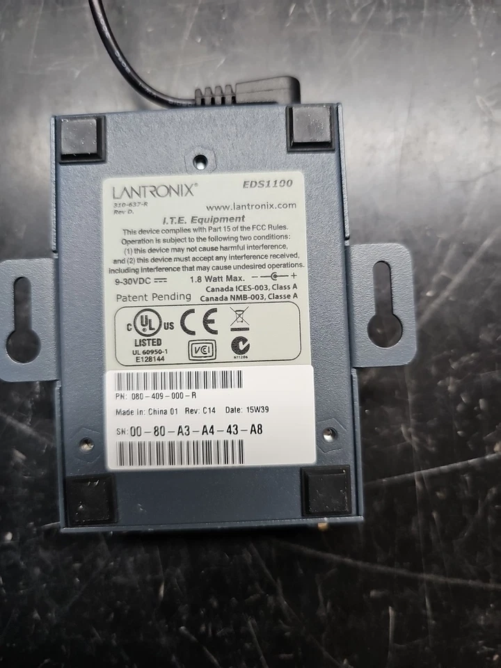 N63 ♻ Lantronix EDS1100 1 Port Secure Device Server 080-409-000-R ♻ - Image 2 of 2