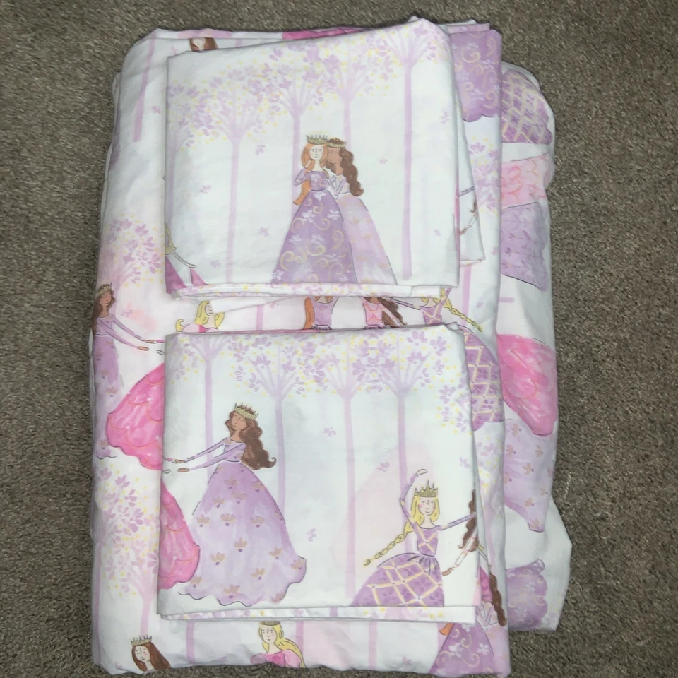 Sábana ajustable Pottery Barn Kids Sonja Princess cama completa + sábana plana + 2 fundas de almohada Foto 3 de 4