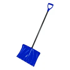 Snow Shovel, 18 In W X Plastic, Steel Blade, 37 In L Steel Handle, 21Ac99